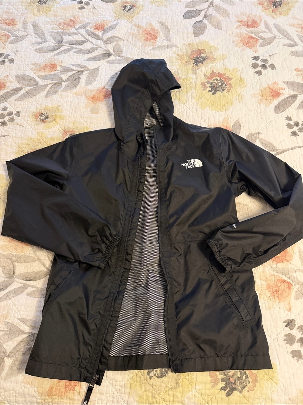 The North Face Black Hooded Windbreaker Jacket for Kids
